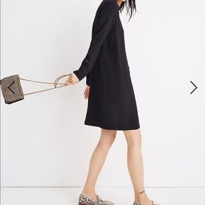 Madewell Long Sleeve Button Front Novel Dress blac